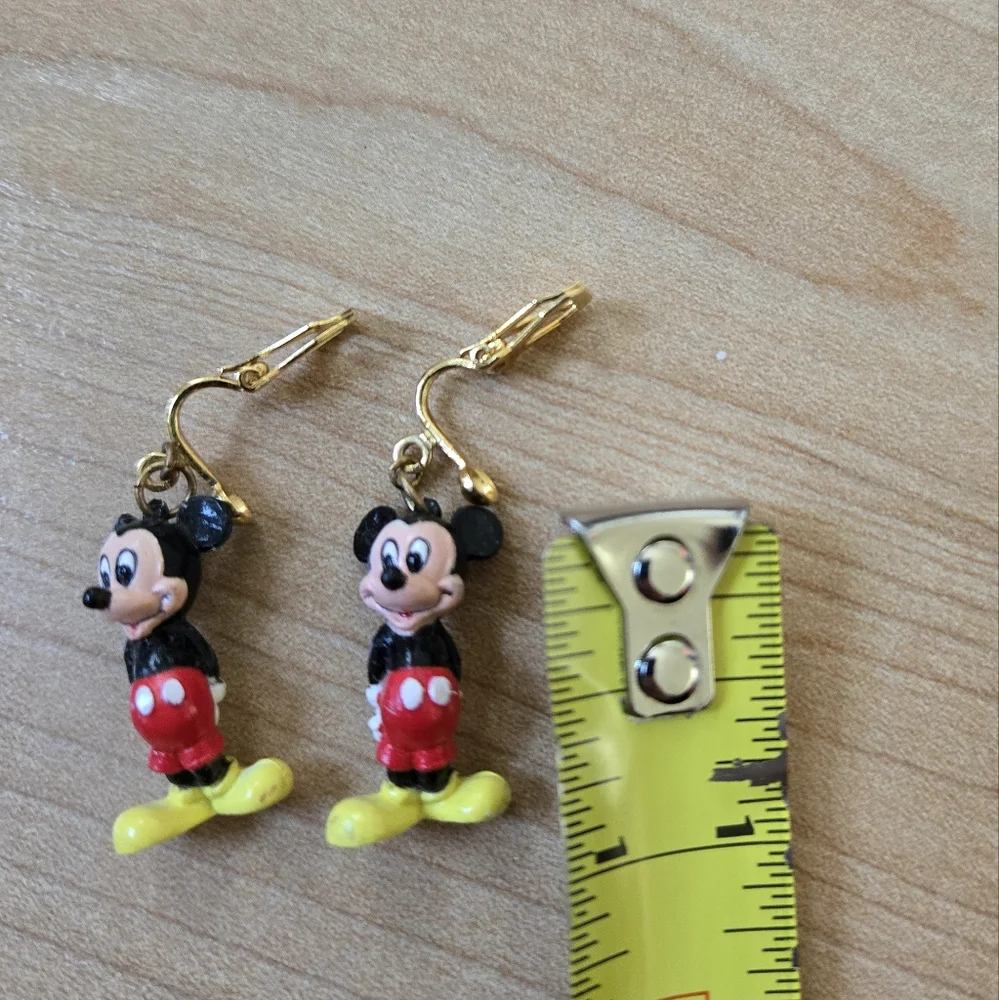 Vintage Y2K Disney Mickey Mouse kids clip on earrings, new in package